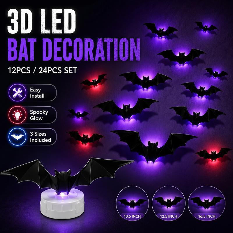 🔥50% OFF🔥🦇Halloween 3D Bat LED Wall Light Decor