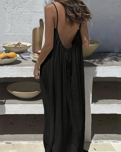 🏖️Last day sale 50% OFF💕20K+ SOLD!⚡Women‘s Casual Backless Spaghetti Strap Maxi Dress🌟🌊