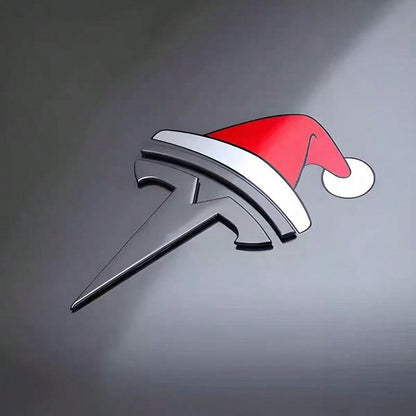 Festive Christmas Hat Car Badge – Slightly Raised Decorative Sticker for Cars & Holiday Auto Decor（2pcs）
