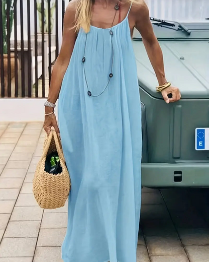 🏖️Last day sale 50% OFF💕20K+ SOLD!⚡Women‘s Casual Backless Spaghetti Strap Maxi Dress🌟🌊