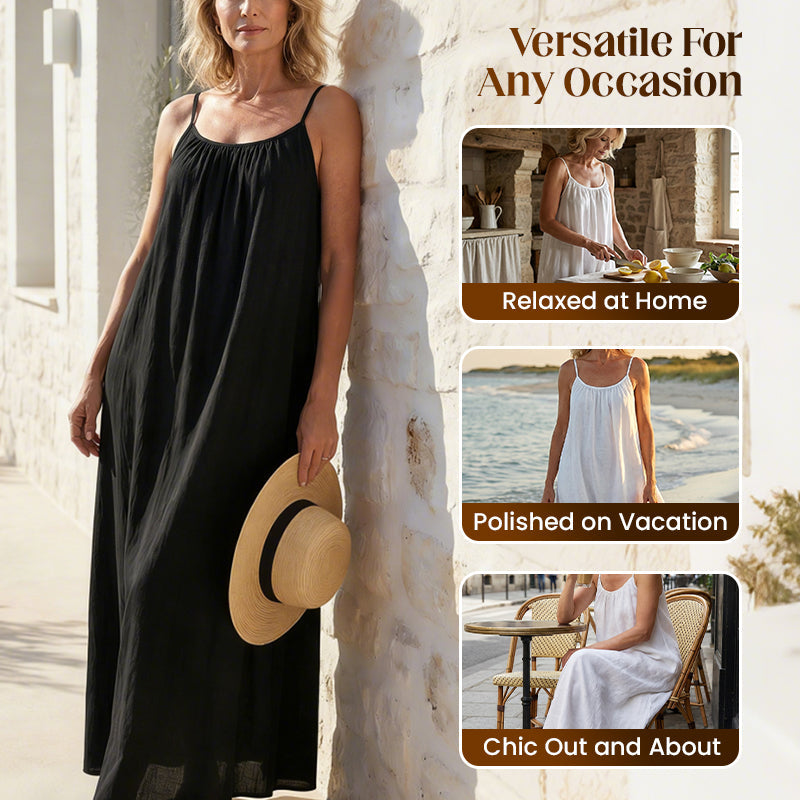 🏖️Last day sale 50% OFF💕20K+ SOLD!⚡Women‘s Casual Backless Spaghetti Strap Maxi Dress🌟🌊