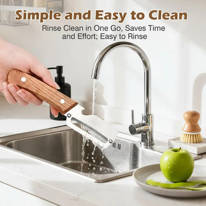❤️‍🔥Wooden-Handled Stainless Steel Sharp Peeler with Built-In Bottle Opener