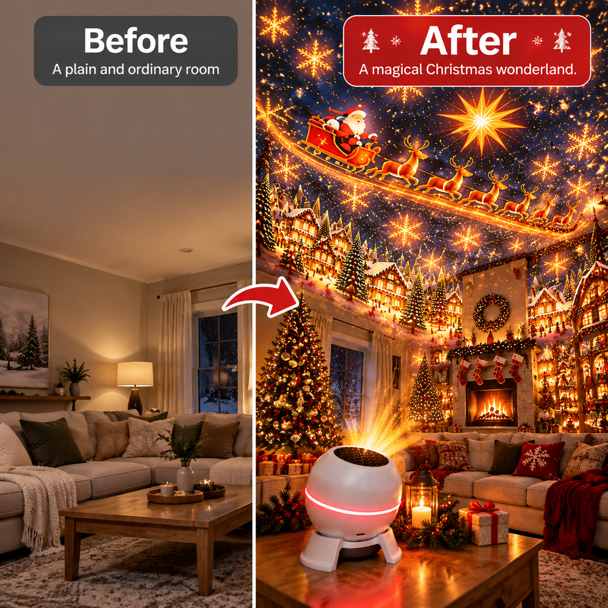 🎅 Holiday Projector – Turn Any Room Into a Magical Christmas Wonderland
