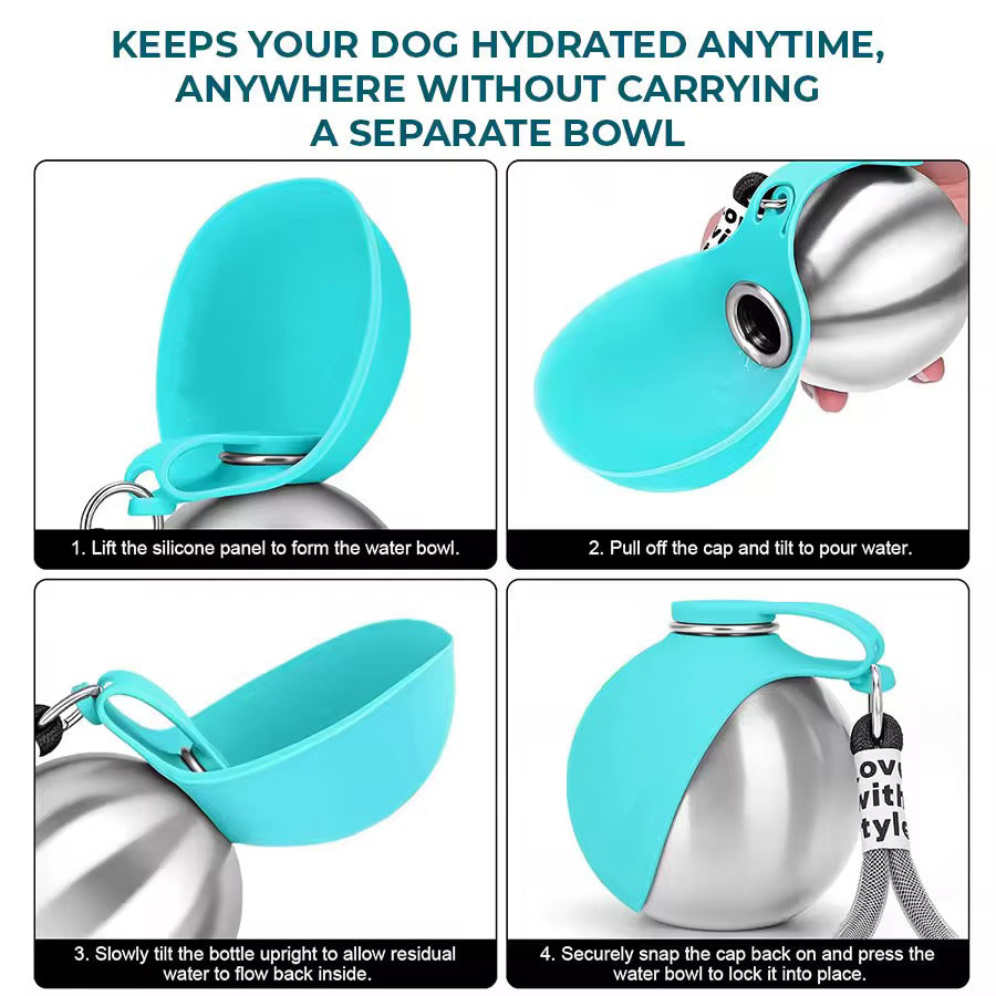 🐕50% OFF🔥 2-in-1 Portable Dog Water Bottle for Small Dogs - Leak-Proof & Compact