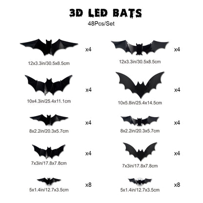 🔥50% OFF🔥🦇Halloween 3D Bat LED Wall Light Decor