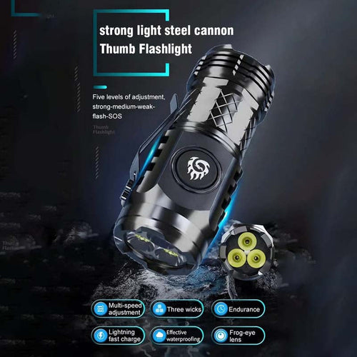 Three-eyed Monster Mini Flash Super Power Flashlight