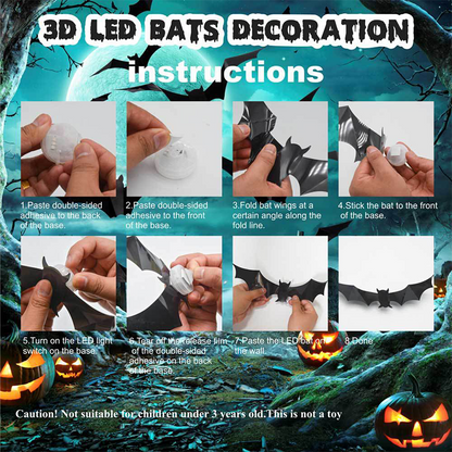 🔥50% OFF🔥🦇Halloween 3D Bat LED Wall Light Decor