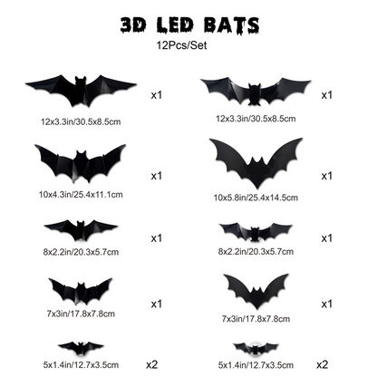 🔥50% OFF🔥🦇Halloween 3D Bat LED Wall Light Decor