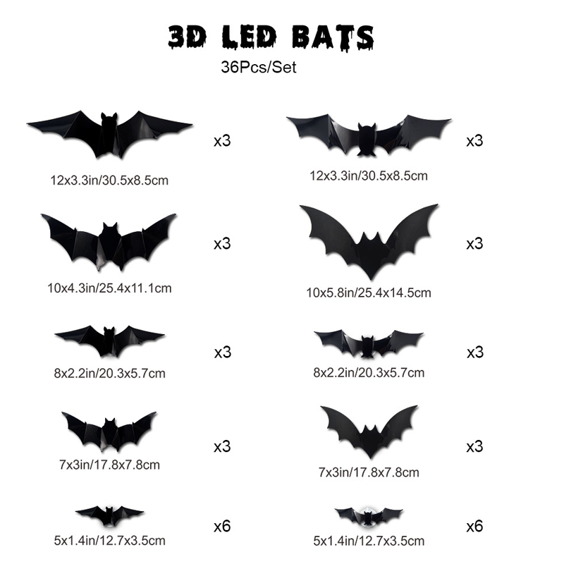 🔥50% OFF🔥🦇Halloween 3D Bat LED Wall Light Decor
