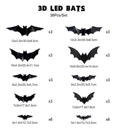🔥50% OFF🔥🦇Halloween 3D Bat LED Wall Light Decor