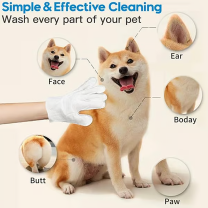 Petiblet™  Rinse-Free Dog Shampoo Mitts – Hypoallergenic Pet Bath Wipes