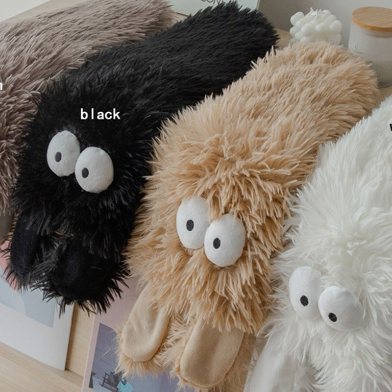 Women's Plush Slippers Socks Floor Socks Winter Home Indoor Thickened Fleece-Lined Anti-Slip Adult Women's Plush Snow Socks Shoe Covers