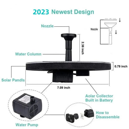 ⏳Time-Limited Special⏰Compact Solar Bird Fountain Pump – Keep Your Garden Alive! 🐦️