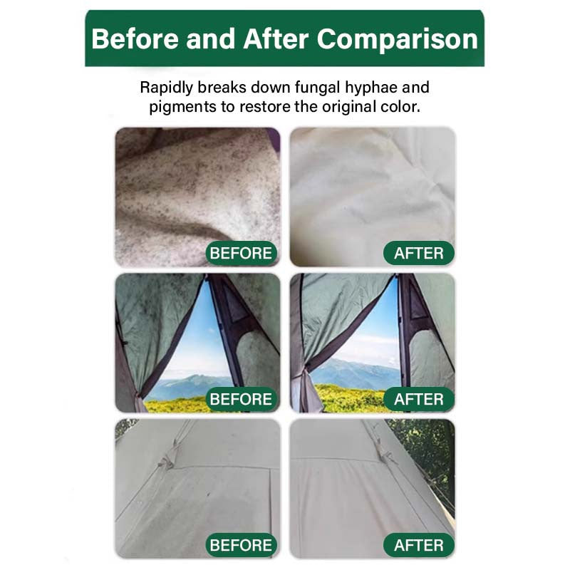 🥳2026 HOT SALE🥳💞50K+ SOLD!🧴✨ 50% OFF! Outdoor Mildew Stain Cleaner – Spray on, wipes off mold instantly. Eco‑friendly, won‘t ruin waterproofing. Tent, awning, shower curtain – all like new! 🏕️💪